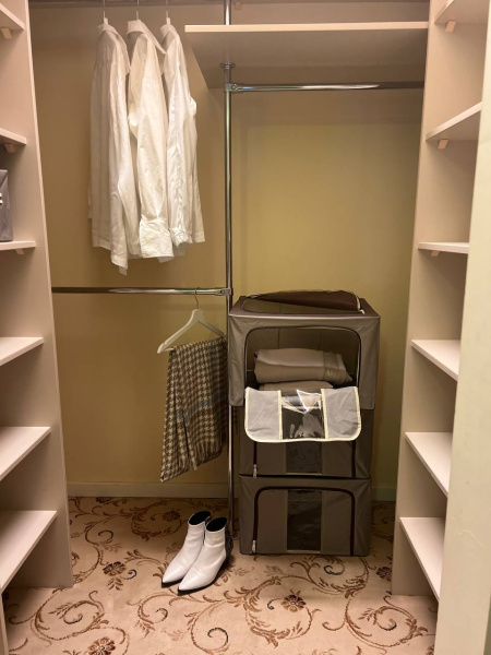 Кофр складной на молнии с металлическим каркасом для хранения вещей, детских игрушек, постельного белья 50х40х32 см., р-р М 66 литров / Тканевый складной органайзер с ручками